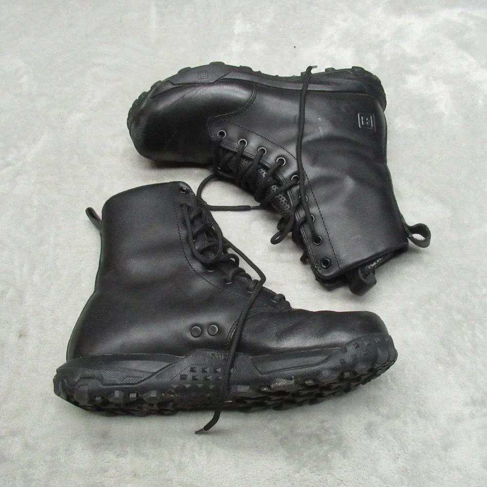 5.11 Men 8 Tactical Boots Black Leather Combat Military Duty Leather Performance